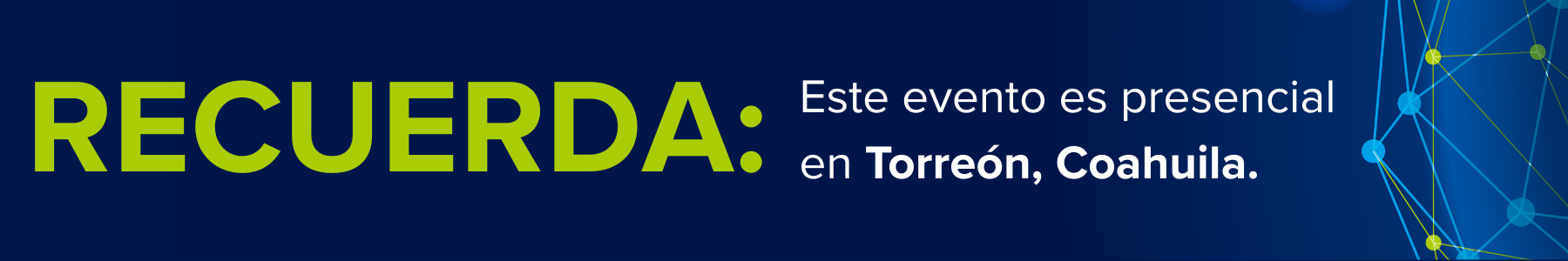 Recuerda este evento es presencial